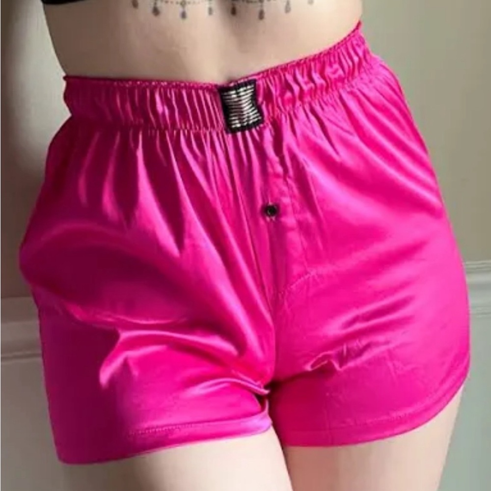 Pink satin boxers